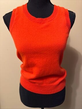 Talbots Bright Orange Sleeveless Cashmere-Blend Tank